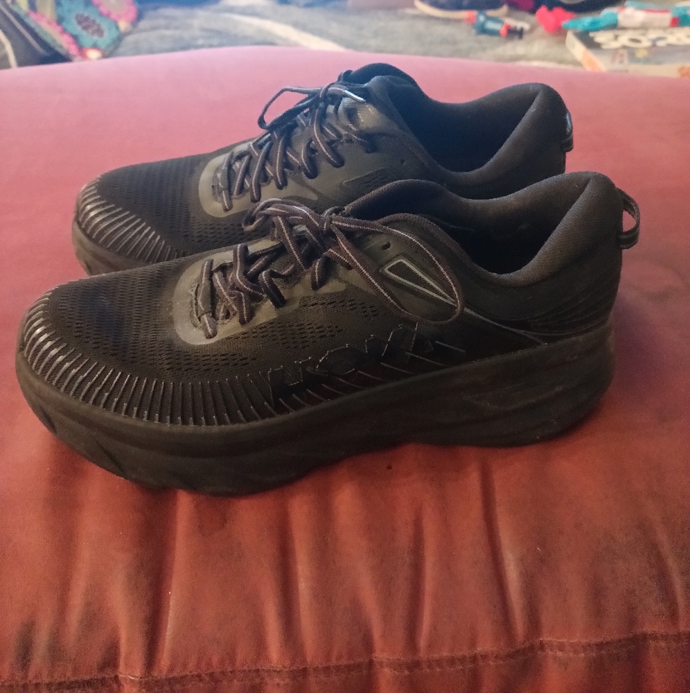 Hoka One One Black Athletic Shoes with Cushioned Midsole